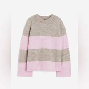 H&M wool blend beige and pink sweater! New with tags! Never worn size large